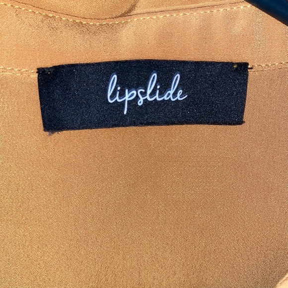 Mustard Yellow Button Up Short Quarter Sleeved Top - Picture 4 of 5